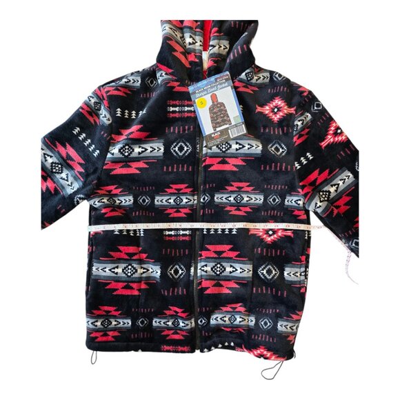 Silk Touch Zipped Sherpa Lined Jacket with Hoodie & Side Pockets - Adult-UNISEX - Picture 8 of 16